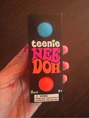 Teenie Nee Doh Neon Squish Toys (pack of 3), Blue, Orange & Purple